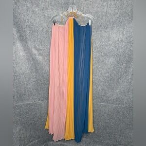 L'ATISTE By Amy Colorblock Chiffon Trapeze‎ Maxi Dress- Sz M